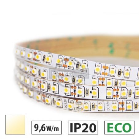 Taśma LED ECO 9,6W/m, 120xLED SMD 3528/m, IP20, biały ciepły, 5m