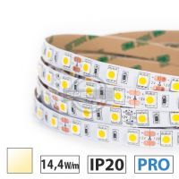 Taśma LED  PRO 14,4W/m, 60xLED SMD 5050/m, biały ciepły, IP20, 5m