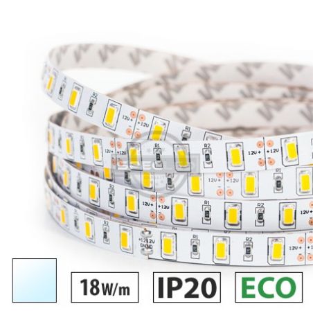 Taśma LED ECO 18W/m, 60xLED SMD 5630/m, IP20, biały zimny, 5m
