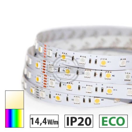 Taśma LED ECO 14,4W/m, 60xLED SMD 5050/m, RGBW BC, IP20, 5m