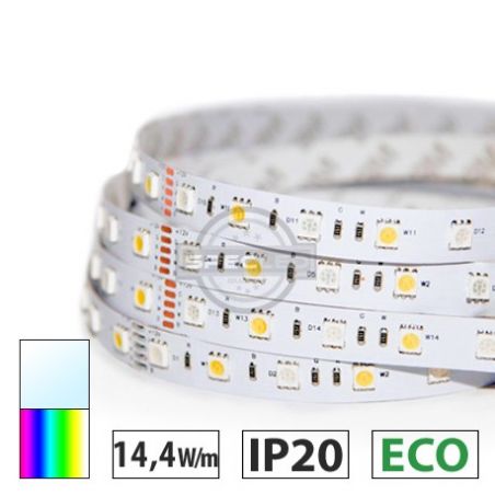 Taśma LED ECO 14,4W/m, 60xLED SMD 5050/m, RGBW BZ, IP20, 5m