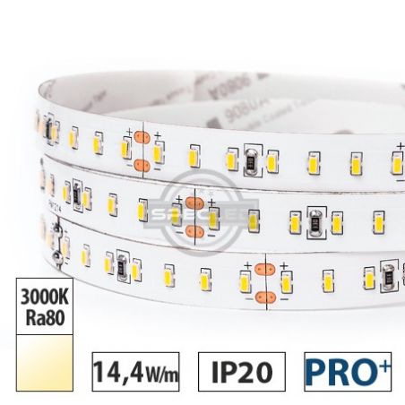 Taśma LED  PRO+ 14,4W/m,  1440lm/m, 3000K, Ra80, 24VDC, IP20, 5m