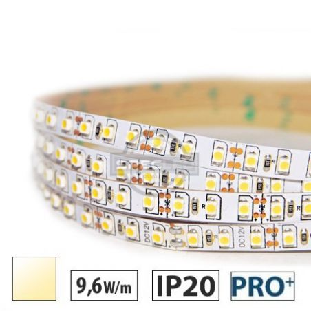 Taśma LED  PRO+ 9,6W/m, 120xLED SMD 3528/m, IP20, biały ciepły, 5m